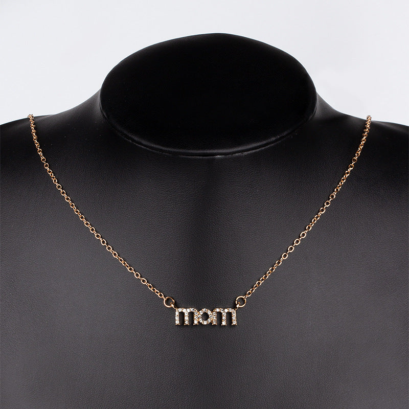 Wholesale Mother's Day Mom Alphabet Alloy Necklaces